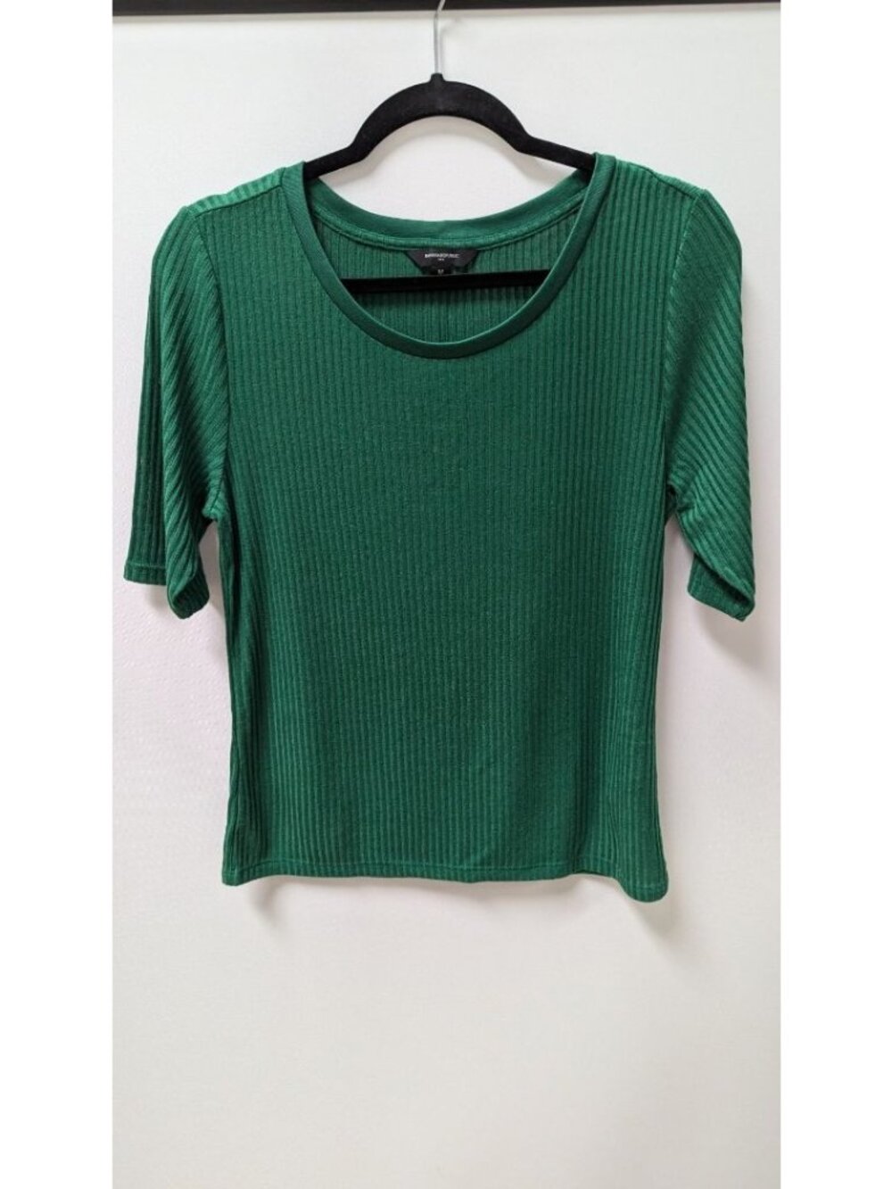 Banana Republic Emerald Green Short-Sleeve Ribbed Tee